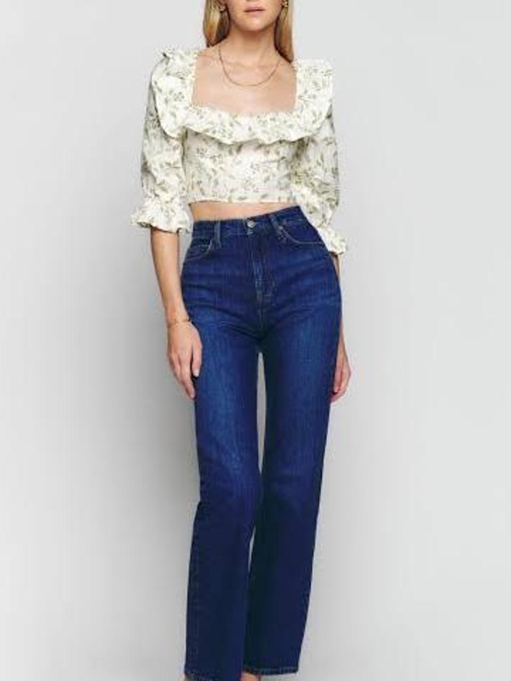 New Reformation edgewater floral print linen top Sz6 MSRP:$168